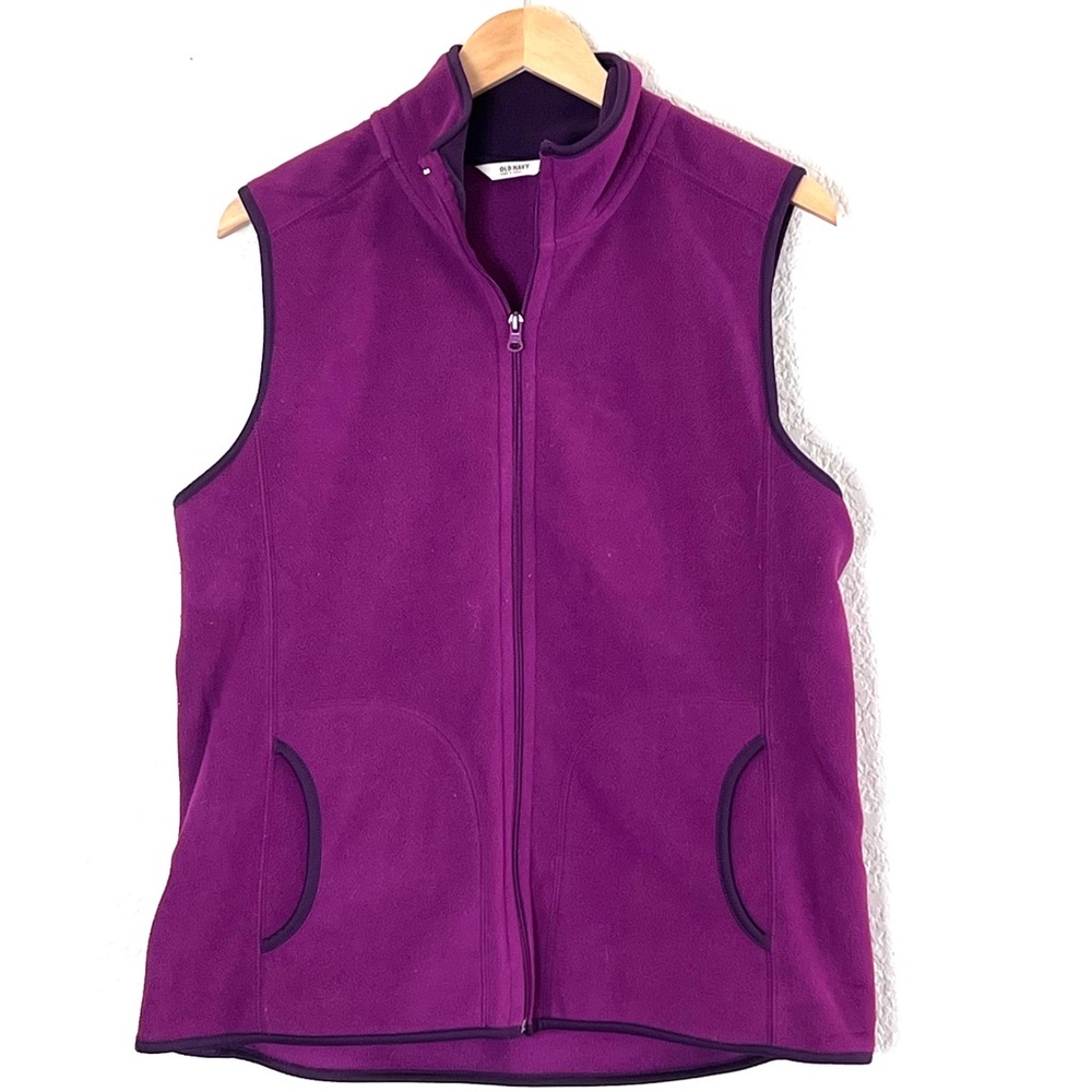 Old Navy | Purple polyester warm zip front vest size large